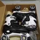 METROLLER Roller Skates for Girls Ages 5-8 8-12 and Boys Teens, Adjustable 4 Sizes for Kids Toddler Rollerskates with Light up Wheels, for Women (Black)