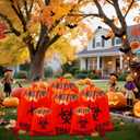 2 x 12 Pcs Large Halloween Leaf Bags Biohazard Halloween Decorations Halloween Trash Bags for Leaves Plastic Yard Lawn Waste Bags Scientist Biohazard Bags Outdoor Biohazard Zombie Party Decorations (Red)