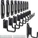 10 Pack E-Track Tie Down Slots & 10 Pack 2" E Track J Hooks, Heavy Duty Black Steel E-Track Accessories for Box Truck, Enclosed Trailer, Garage, Van, Warehouse, Workshop
