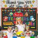 Teacher Appreciation Week Decorations Set, Thank You Teachers Staff Background, Thank You for All You Do Banner, School Classroom Decorations Hanging Swirl, Honeycomb Centerpieces, Paper Eyeglasses