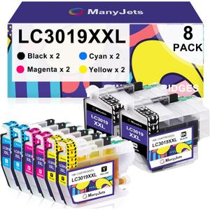 LC3019XXL Compatible Ink Cartridge Replacement for Brother LC3019 LC3019XXL LC3017 Work with Brother MFC-J5330DW MFC-J6930DW MFC-J6530DW MFC-J5335DW MFC-J6730DW Printer (2BK,2C,2M,2Y,8-Pack)