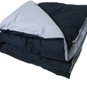 Percale Covered Comforter, Navy - Light Blue Reversible. Non-Allergenic, Great for Camp. 66x94