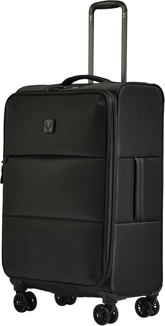 ANTLER Soft Stripe Medium Checked Luggage, Black, 27.2x17.1x11-13", 74-88L