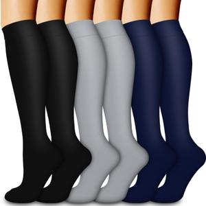 BLUEENJOY Compression Socks for Women & Men Circulation (6 pairs) - Best Support for Medical,Running,Nursing,Athletic