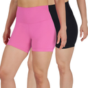 Yogalicious Womens 5”, 7” High Waisted Biker Shorts Squat Proof Workout Yoga Short 2 Pack
Large