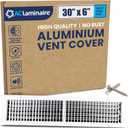30" x 6" Duct Hole Aluminum Single Deflection Adjustable Air Supply Register, Decorative HVAC Vent Cover, Ceiling & Wall AC Deflector, Heating & Cooling Supply with Multi-Shutter Damper  ACLAMINAIRE