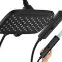 JDO High Pressure Shower Head, 7 Spray Modes Rain Shower Heads with Handheld Spray Combo,Dual Showerhead with 10 Inch Rainfall Spray, Detachable Hand Held Shower, Stainless Steel Hose, Power Wash (Matte Black)