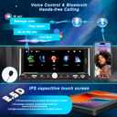 Leadfan Double Din Car Stereo Radio Support Apple Carplay&Android Auto, 7inch HD Touchscreen Double Din Radio with Bluetooth, Car Audio Receivers, Camera, MirrorLink, FM Radio, 2 USB/TF/AUX/Subwoofer