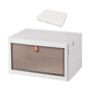 Foldable Storage Box - Foldable Stackable Cabinet Box with 4 Wheels and Side Doors | Large Capacity Household Organizer for Snacks, Bathroom, Kitchen Supplies, Student Home, Solution forset of 2 count