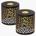 Metal Pendant Lamp Shades Set of 2, Cylinder Lamp Shade Light Fixture Replacement Metal Globe with 1-5/8-Inch Fitter Opening, Diameter 4.75 Height 5.0"