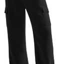 YEOREO Sweatpants Women's Cargo Pants Fleece Lined Wide Leg Joggers Baggy Drawstring Nairi Sweat Pants with Pockets Size M