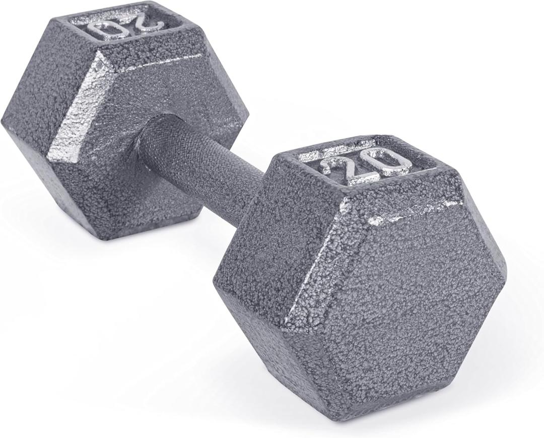CAP Barbell Cast Iron Hex Dumbbell | Multiple Options (20 Lb, Gray, Pair)