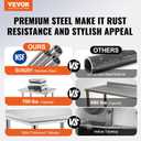 VEVOR Stainless Steel 24 x 24 x 32 Inch Commercial Kitchen Prep & Work Table Heavy Duty Metal Work Table with Adjustable Feet for Restaurant, Home and Hotel