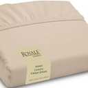 Royale Linens Fitted Sheet Queen - Ultra Soft 1800 Brushed Microfiber - Hotel Luxury Bottom Sheets - Wrinkle Free & Fade Resistant - Deep Pocket Fitted Sheet Only (Queen, Sand)