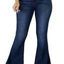 CuteCherry Bell Bottom Jeans for Women Ripped Skinny Bell Bottom Raw Hem Denim Pants, L