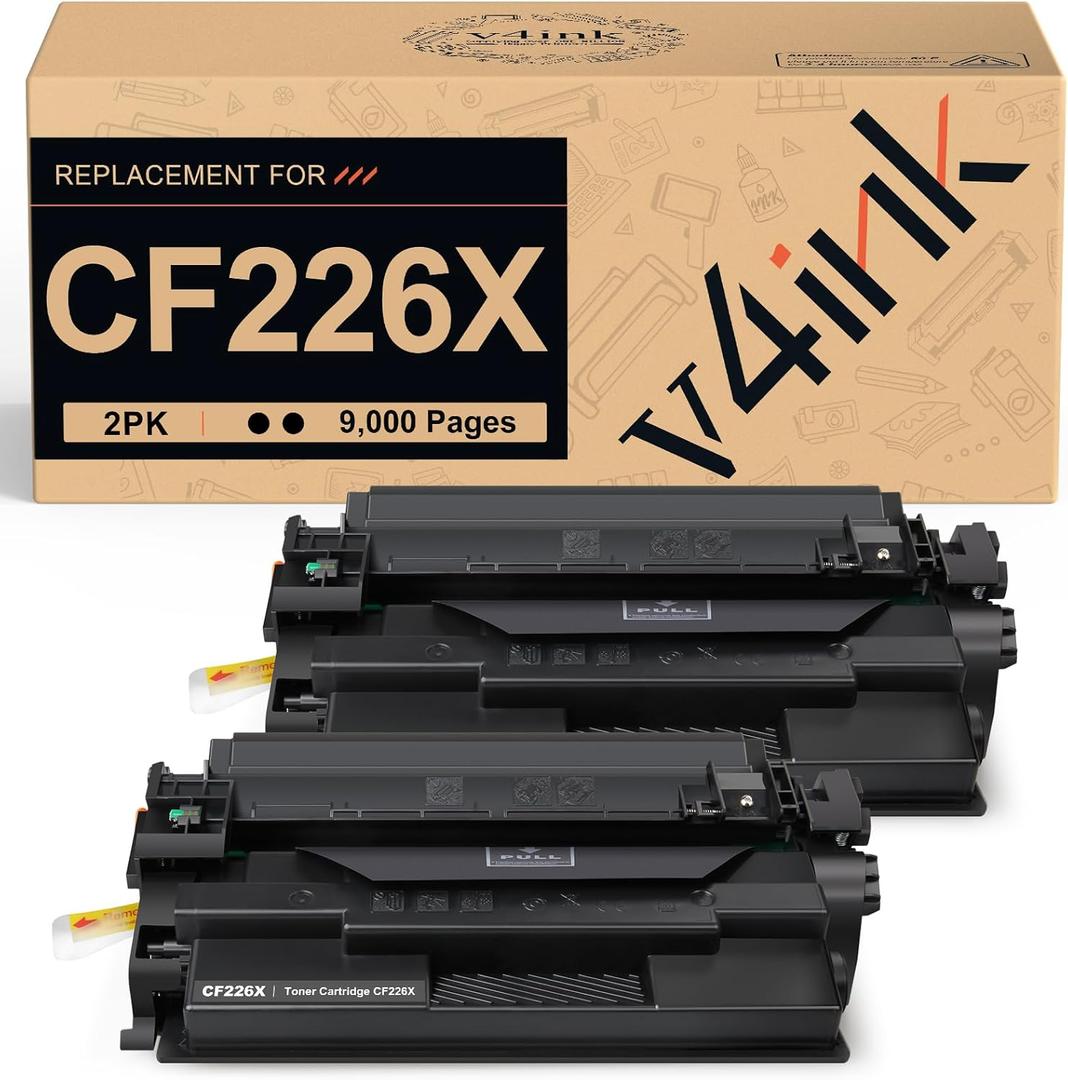 v4ink 2-Pack Compatible 26X Toner Cartridge Replacement for HP 26X CF226X Toner Cartridge High Yield Black Ink for HP Pro M402n M402dn M402dne M402dw MFP M426fdw M426fdn M426dw M402 M426 New Version
