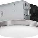 Homewerks 7105-07 Bathroom Fan with LED Light Ceiling Mount Exhaust Ventilation Silent 2.5 Sones 100 CFM, Decorative Brushed Nickel Trim
