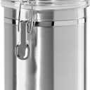 OGGI Stainless Steel Kitchen Canister 47oz - Airtight Clamp Lid, Clear See-Thru Top - Ideal for Kitchen Storage, Food Storage, Pantry Storage. Large Size 5" x 6"