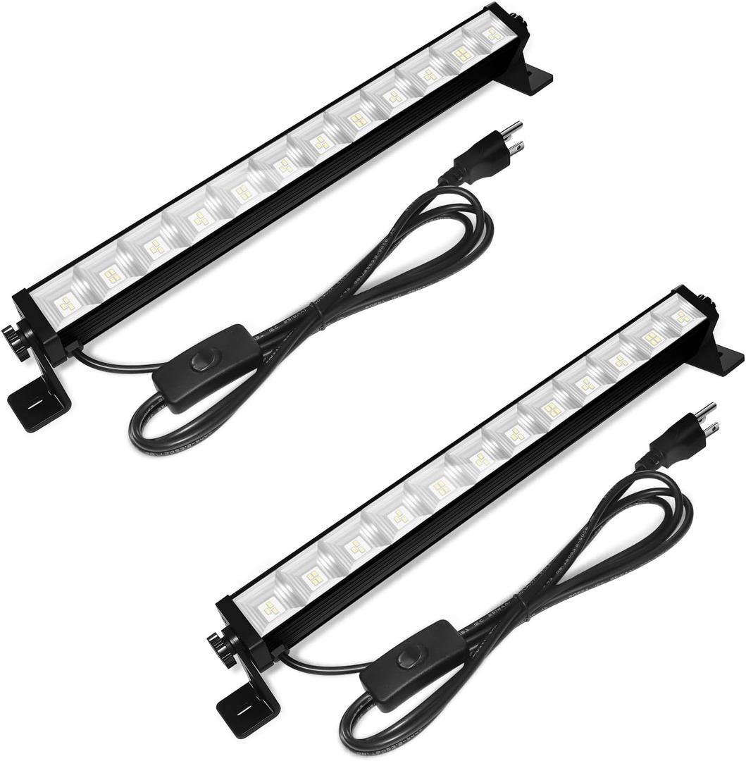 2 Pack 40W LED Shop Lights,6000K 4800LM Daylight White Garage Light with 6.5FT Power Cord & Switch,Plug in LED Work Light for Garage, Workshop,Yard