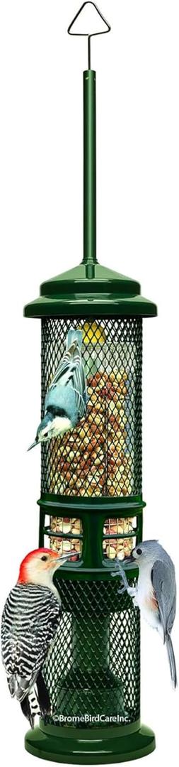 Squirrel Buster Nut Feeder Squirrel-Proof Bird Feeder for Nuts and Fruit, Two Meshes