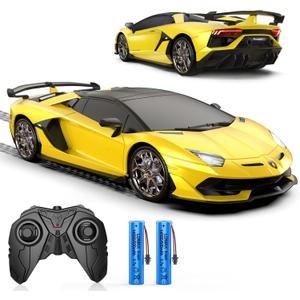 Remote Control Car for Lamborghini, Officially Licensed 1:16 Scale Lambo Hobby Rc Cars with Headlight, 2.4GHz Race Car Toys for Boy Girl 4-12 Years Old, 12Km/h, Birthday Gift (Yellow)