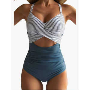 Eomenie Women's One Piece Swimsuits Tummy Control Cutout High Waisted Bathing Suit Wrap Tie Back 1 Piece Swimsuit XL