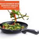 IMUSA 8in Bistro Aluminum Nonstick Fry Pan with Cool Touch Handle, Small Skillet for Eggs, Omelets, Sauteing, and Everyday Cooking, Black