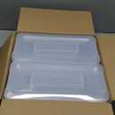 Novelinks Clear Stackable Storage Bins with lid Storage Boxes Durable Plastic Organizer Containers for Home Office, Kitchen, Craft Supplies (4 Quart 8 Pack Purple)