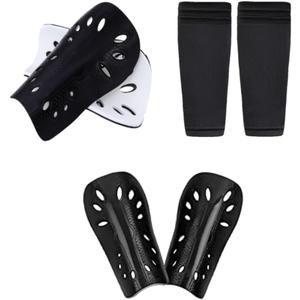 4 x Kids Soccer Shin Guards with Sleeves, Youth Shin Guards for Boys & Girls, Soccer Shin Pads with Insert Pocket, Lightweight Breathable & Shockproof Protection for Training & Games