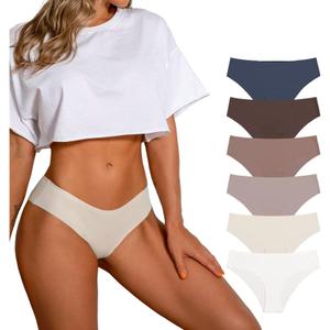 SHARICCA Women Seamless Cheeky Bikini No Show Panties Ladies Invisible Breathable Briefs Soft Stretch Underwear Multi Pack (5 Pack size S)