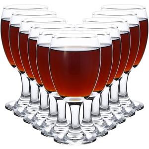 Set of 12 Clear Glasses Water Goblet Glass Stemmed Water Glasses for Juice Wine Beer Tea Milk Cold Beverages Drinks (claer, 15.5, ounces)