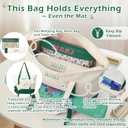 Empty Mahjong Tile Bags Set for American Tiles and Racks,Canvas Tote Bag with Mat Holder Accessories Organizer,Portable Mahjong Case Drawstring Protective Sleeve for Rack Pushers,Green, 12 Inches X 24 Inches