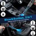 KMM Handheld Car Vacuum Cleaner, 4 in 1 Vacuum Cleaner 16000Pa Air Duster, 3-Speed Adjustable 120W High Power Vacuum Cleaner with LED Light and Multi-Nozzles for Car, Home, Office, Pet (Gray)