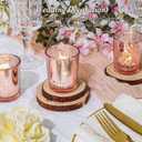 UPBUD Votive Candle Holders Set of 24, Speckled Mercury Rose Gold Glass Candle Holders for Wedding Centerpiece Table Decorations, Tealight Candle Holder for Party Bridal Shower Decor, Home Decor
