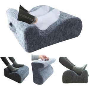 Ergonomic FootstoolTwo-Way Tilt Design with Heel & Arch SupportWide Non-Slip Foam Footrest with 3-Point Support, Removable Washable Cover for Office/Home, for Prolonged Sitting & Under-Desk Use