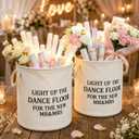 2 Pcs 16in White Wedding Basket Set with Handles, Premium Thick Felt Storage Baskets for Wedding Reception, Large Dance Floor Props Holder for Bulk Flip Flops, Glow Sticks, Blankets, Bathroom Supplies