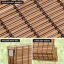 LazBlinds No Drill Bamboo Roman Shades, 31.5" W x 48" H, Malay Umber | Cordless Light Filtering Natural Wood Blind, Privacy Protection, Room Darkening Bamboo Blinds for Windows