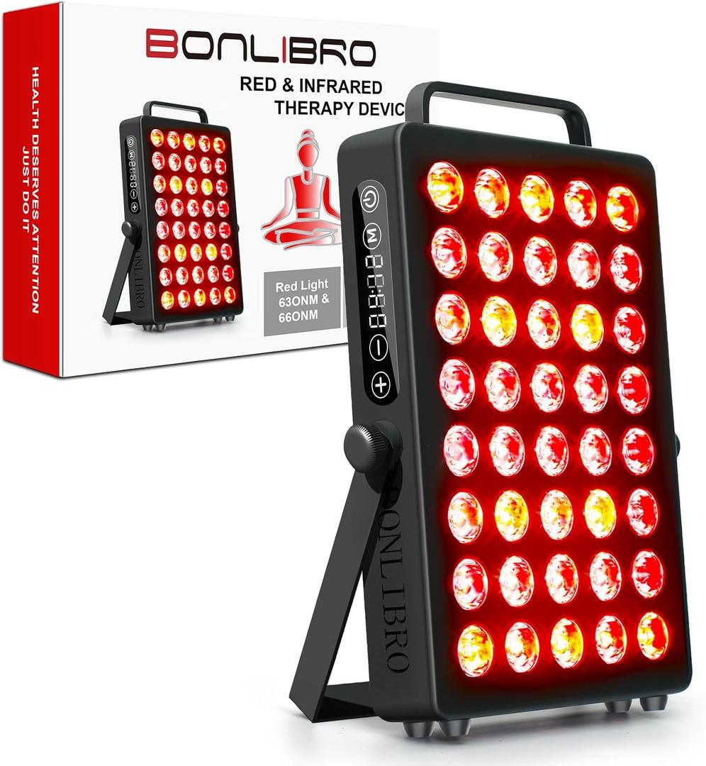Red Light Therapy Panel, Clinical Grade Dual Chip with Near-Infrared Light 850nm 940nm 660nm 630nm High Power Panel for Pain Relief, Body, Face, Skin Health, Improve Sleep (BN-40)