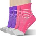 IRAMY Compression Ankle Support Socks Women - Wicking, Cushioned Athletic, Plantar Fasciitis Relief 2 Pairs, Medium