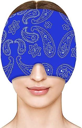 Migraine Headache Relief Cap Hat Head Ice Pack Wrap Cold for Migraines Headache, Tension, Stress-Hangover Cap Ice Beanie Cooling Gel