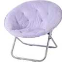 Urban Lifestyle Faux Fur Saucer Chair, Lavender, 29 inches H x 32 inches W x 22 inches D