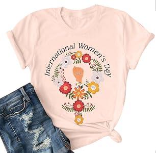 International Womens Day Shirt Womens History Month Shirts Celebrate Women Tee Inspire Inclusion for Women T-Shirt Pink (L)