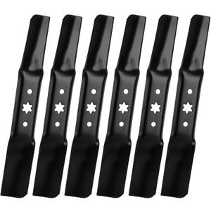 942-05052A 50" Mower Blades 6 Point Star for Cub Cadet XT1 LT50 GT50 XT2 LX50 ZT1 ZT2 50 RTZ S50 L50 SX50 LX50 L34 Zero Turn Troy-Bilt Super Bronco Mustang 50" Lawn Tractor, Medium Lift, 6 Pack Black