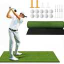 Golf Hitting Mat 5x3ft, Golf Practice Mat for Indoor & Outdoor, 21mm Thick Heavy-Duty Golf Mats with Durable Turf, Golf Training Mat, Swing & Chipping, Golf Accessories for Men, Women, Dad