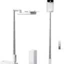 SupeDesk Phone Stand for Recording, Overhead Phone Mount with Light, Selfie Stand,Portable,Extendable,360 Rotate,Adjustable,Wireless Remote,Rechargeable, for 3.5-6.9" Phones, Live Streaming, White