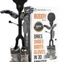 Hedgehog Buddy Heavy Boot Dryer for Work Boots and Shoe Deodorizer  Rapid 3 Pair Gloves, Boxing Shoes and Shoe Dryer, Wall-Mounted Warmer Adjustable Heat Portable Dryer, Black