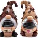 Hodao Coffee Gnome Figurines - Hand-Painted Resin Indoor Decor, Set of 2 Cute Cafe Bar Decorations, Perfect Home & Bedroom Ornaments, Ideal Gift for Coffee Lovers and Housewarming