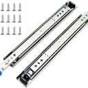 1 Pair 36 Inch 260 Lb Capacity Heavy Duty Locking Drawer Slides with Screws,Side Mount Full Extension 3 Fold Ball Bearing Stainless Steel Drawer Rails,Hardware Drawer Runners Tracks