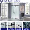 Woodbridge Frameless Sliding Shower, 56"-60" Width, 76" Height, 3/8" (10 mm) Clear Tempered Glass, Black Finish, Designed for Smooth Door Closing. MBSDC6076-MBL, 60"x 76" Matte Black