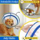Dog Cone to Stop Licking, Clear Recovery Collar with Detachable Zipper, Sturdy Elizabethan Collar for Large Medium Small Dogs, Soft Adjustable Cone After Surgery Patented, Blue XL